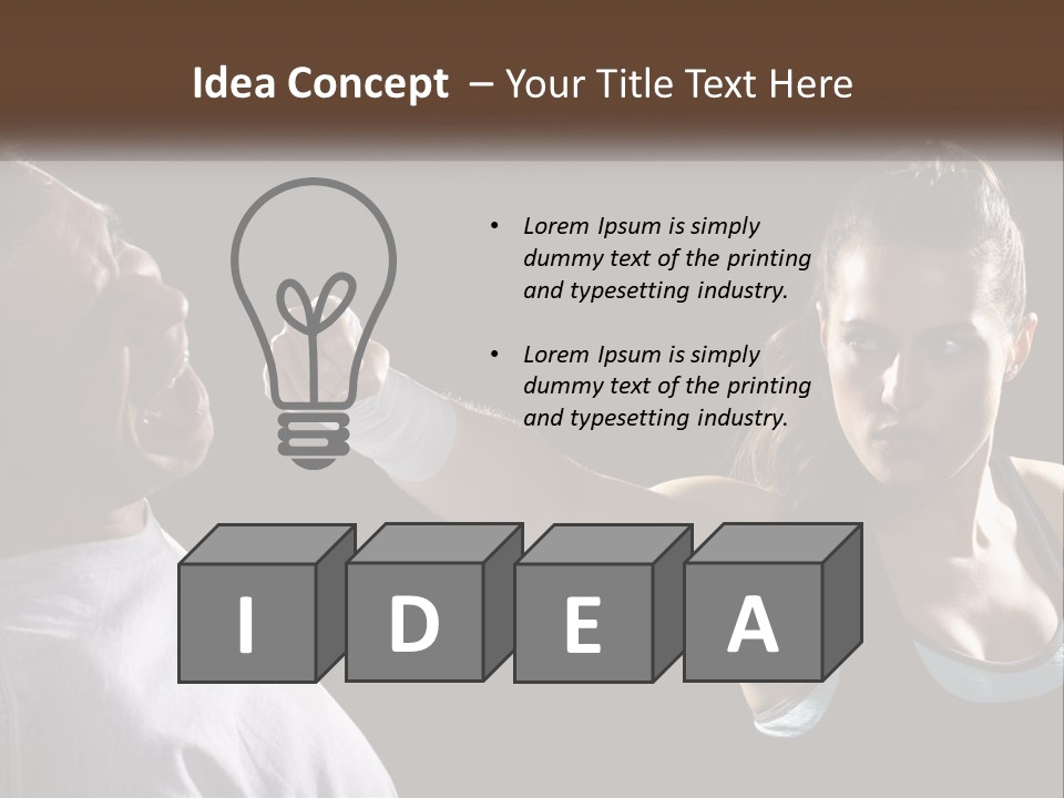 A Woman Holding A Tennis Racquet Next To A Man PowerPoint Template