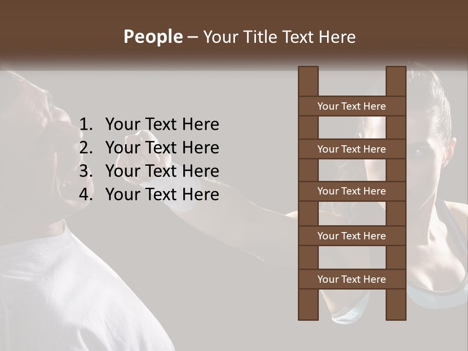 A Woman Holding A Tennis Racquet Next To A Man PowerPoint Template