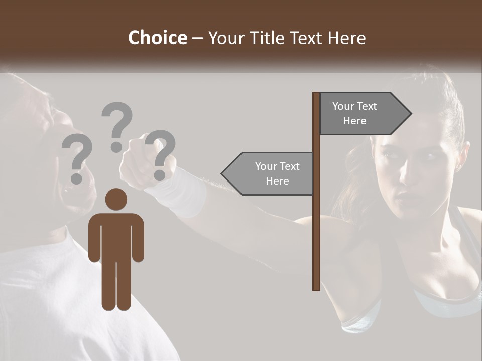 A Woman Holding A Tennis Racquet Next To A Man PowerPoint Template