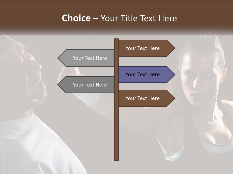 A Woman Holding A Tennis Racquet Next To A Man PowerPoint Template