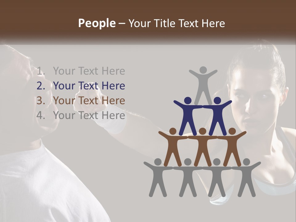 A Woman Holding A Tennis Racquet Next To A Man PowerPoint Template