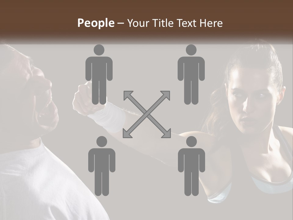 A Woman Holding A Tennis Racquet Next To A Man PowerPoint Template