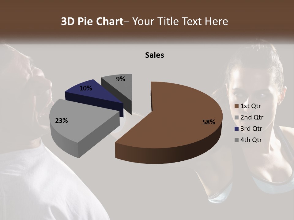 A Woman Holding A Tennis Racquet Next To A Man PowerPoint Template
