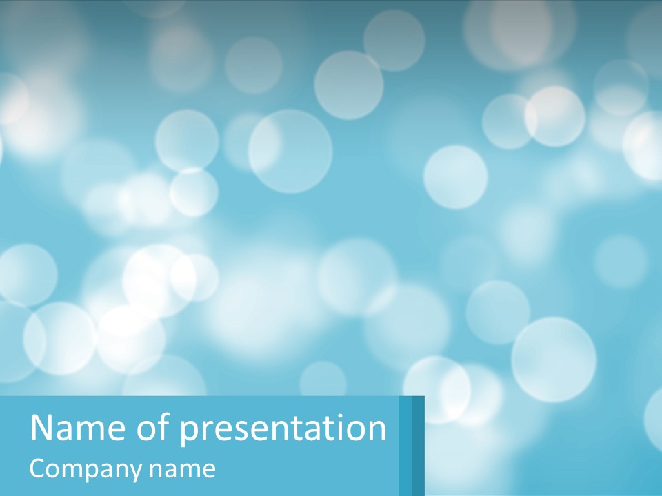 A Blurry Blue Background With White Circles PowerPoint Template