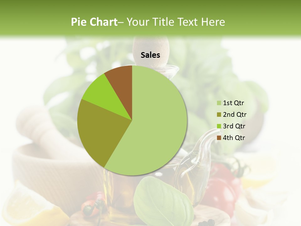 A Bottle Of Olive Oil Next To A Cutting Board With A Lemon, Pepper, PowerPoint Template