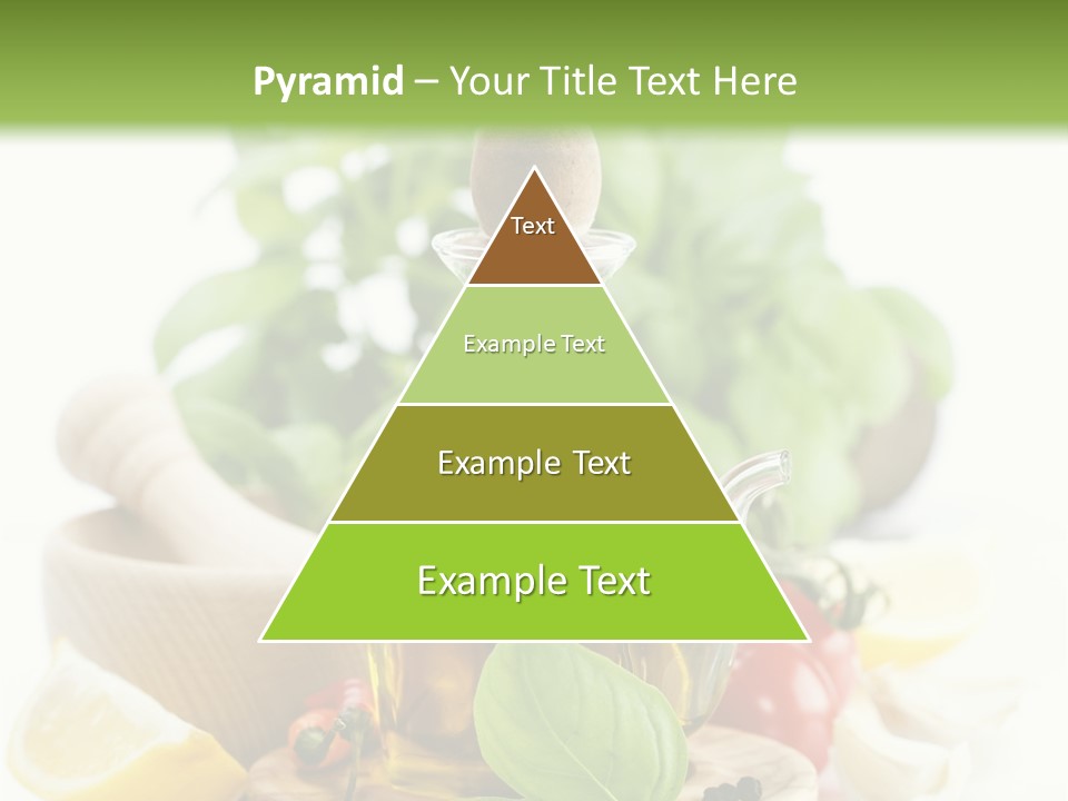A Bottle Of Olive Oil Next To A Cutting Board With A Lemon, Pepper, PowerPoint Template