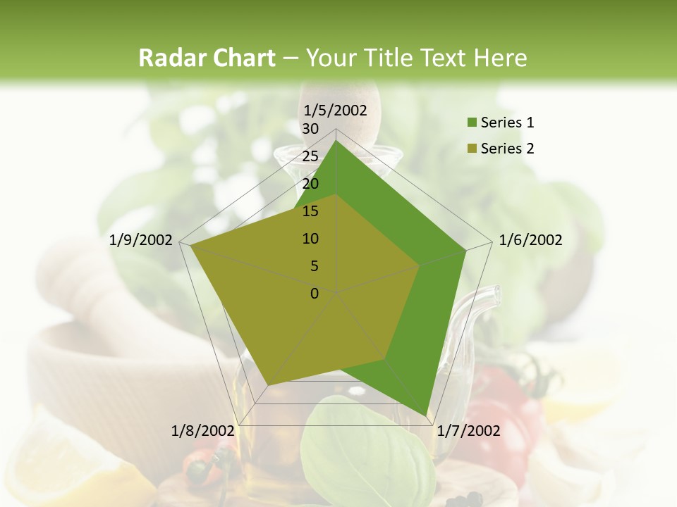 A Bottle Of Olive Oil Next To A Cutting Board With A Lemon, Pepper, PowerPoint Template