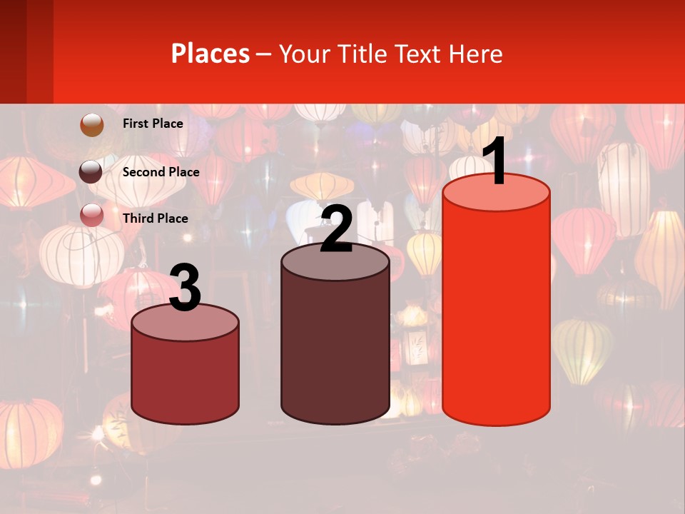 Many Colorful Lanterns Are Hanging In A Room PowerPoint Template