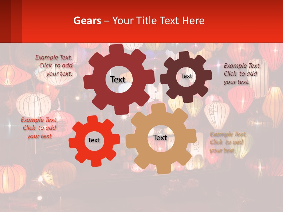 Many Colorful Lanterns Are Hanging In A Room PowerPoint Template