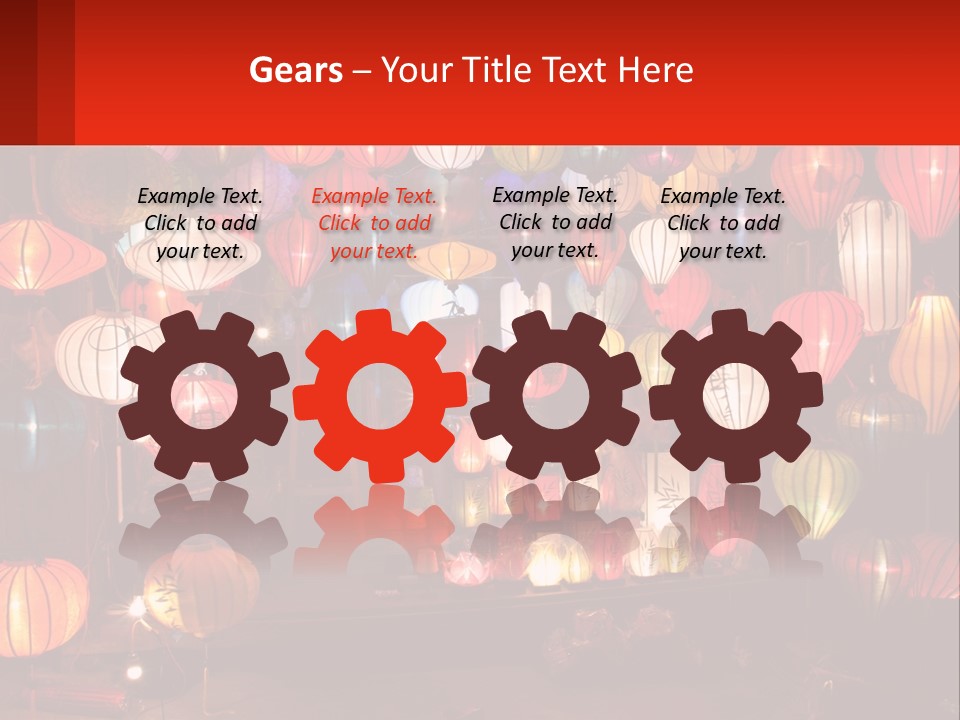 Many Colorful Lanterns Are Hanging In A Room PowerPoint Template