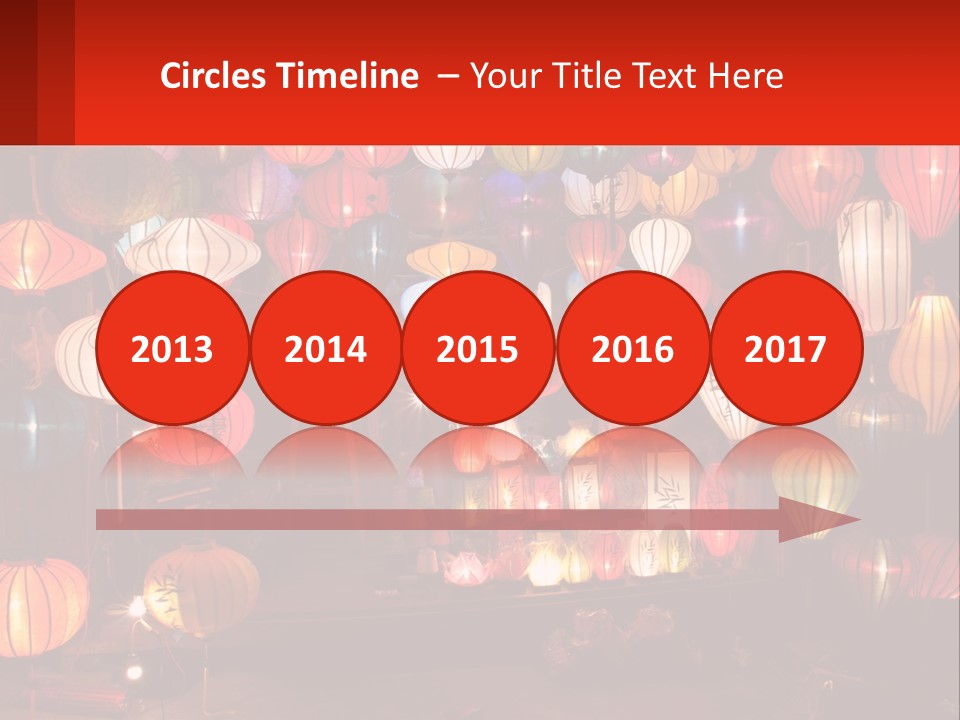 Many Colorful Lanterns Are Hanging In A Room PowerPoint Template