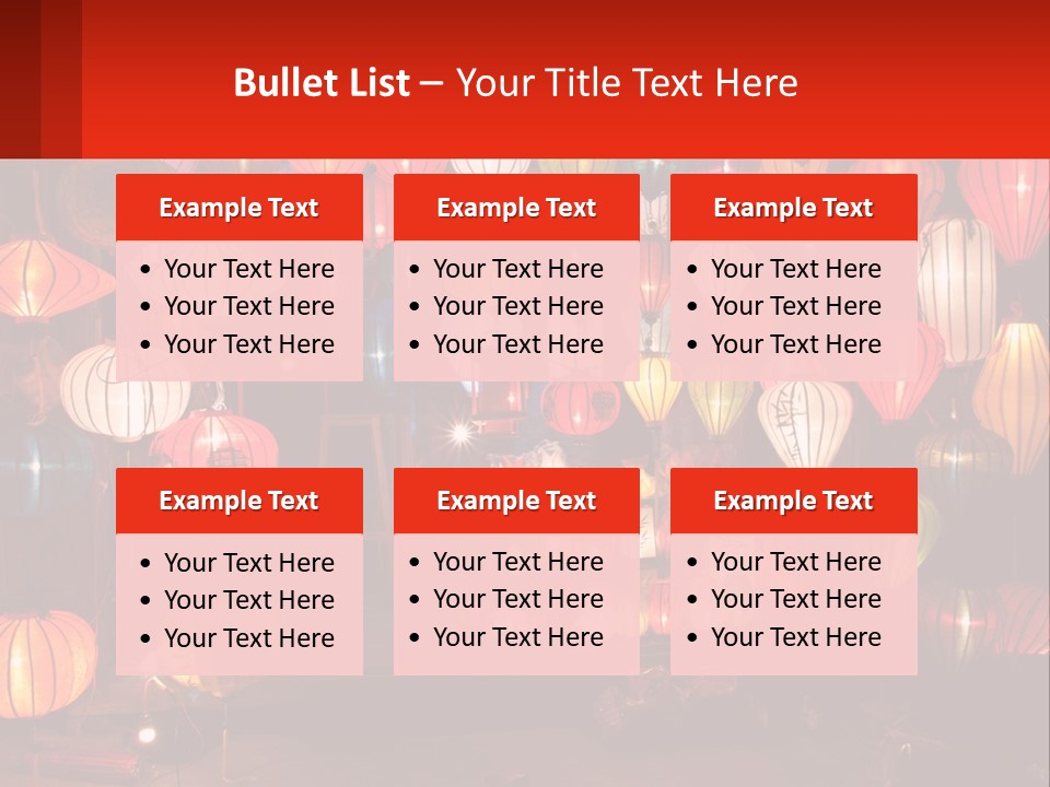 Many Colorful Lanterns Are Hanging In A Room PowerPoint Template