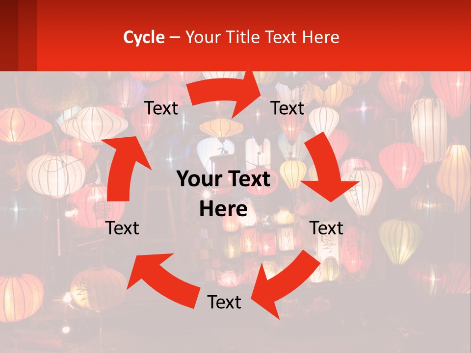 Many Colorful Lanterns Are Hanging In A Room PowerPoint Template