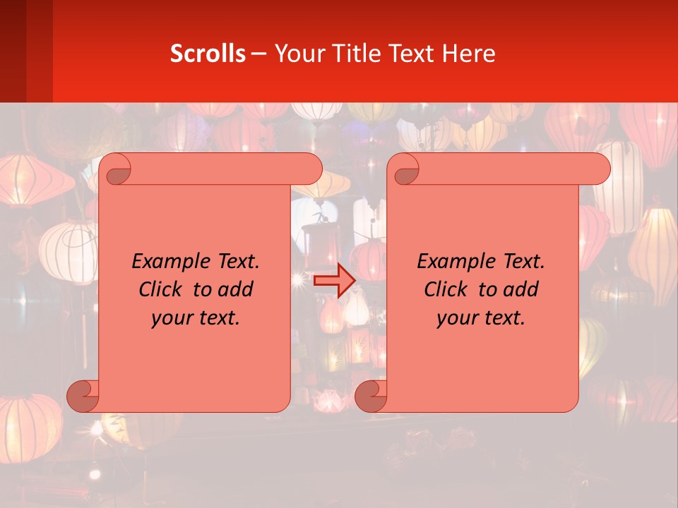 Many Colorful Lanterns Are Hanging In A Room PowerPoint Template