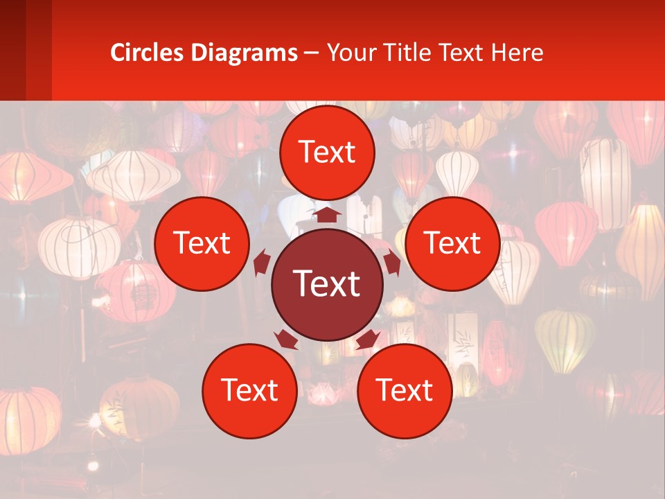 Many Colorful Lanterns Are Hanging In A Room PowerPoint Template