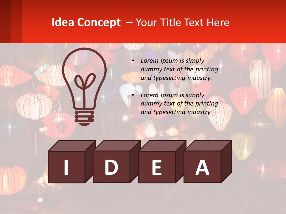 Many Colorful Lanterns Are Hanging In A Room PowerPoint Template