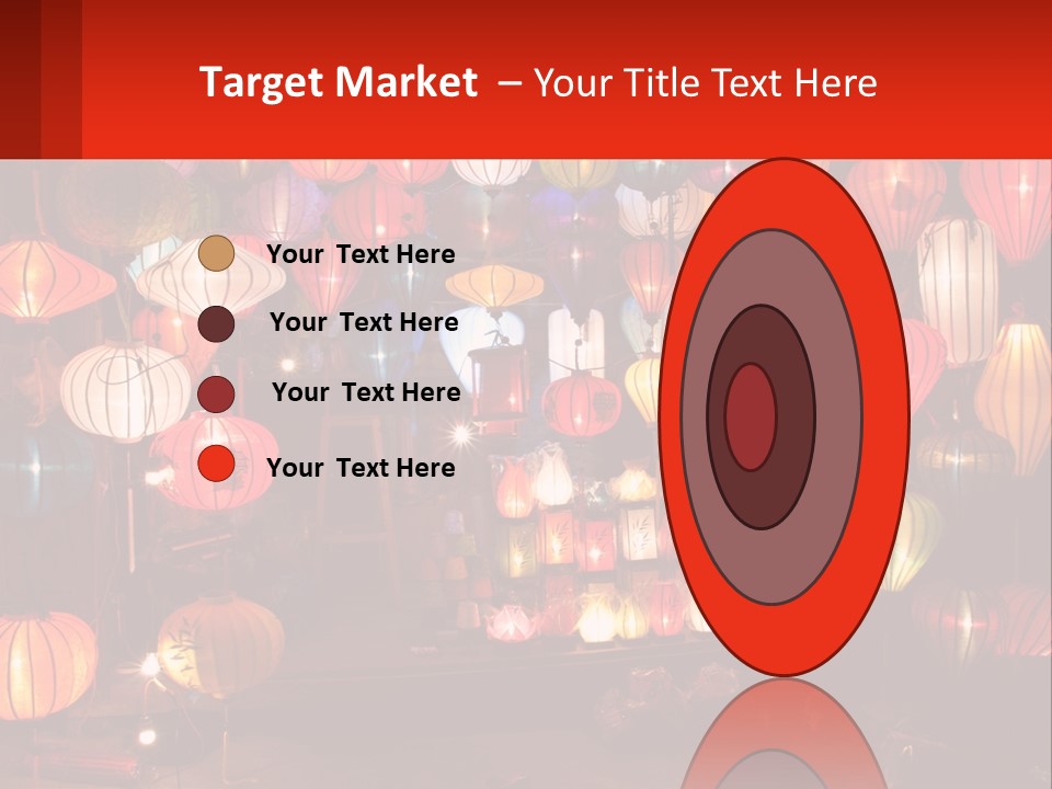 Many Colorful Lanterns Are Hanging In A Room PowerPoint Template