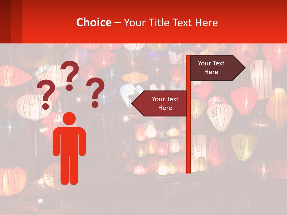 Many Colorful Lanterns Are Hanging In A Room PowerPoint Template
