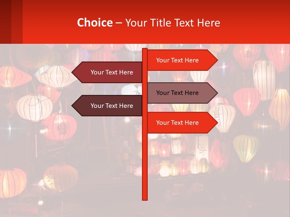 Many Colorful Lanterns Are Hanging In A Room PowerPoint Template