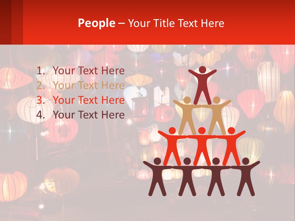 Many Colorful Lanterns Are Hanging In A Room PowerPoint Template