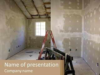 A Room With A Ladder And A Window PowerPoint Template