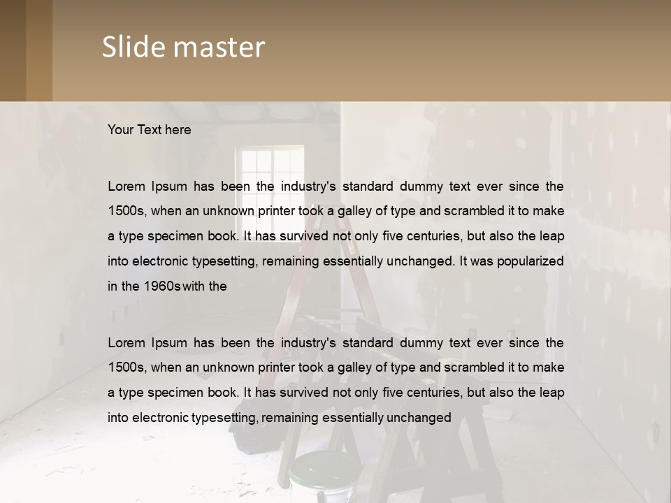 A Room With A Ladder And A Window PowerPoint Template