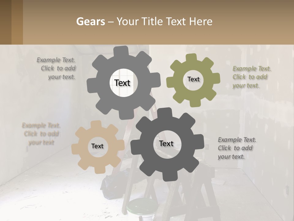 A Room With A Ladder And A Window PowerPoint Template