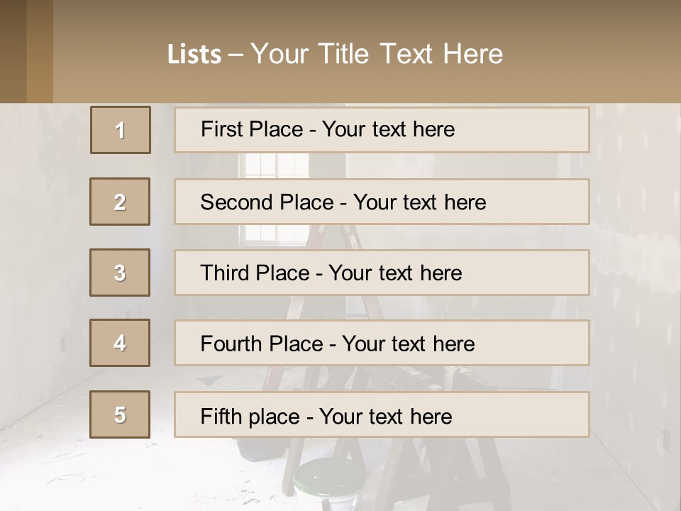 A Room With A Ladder And A Window PowerPoint Template