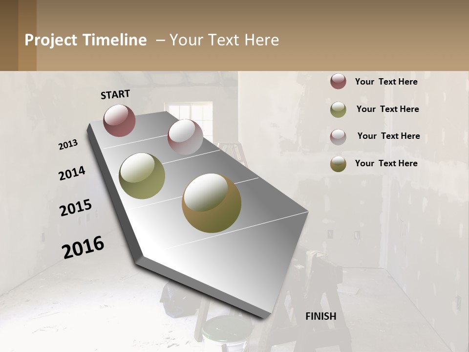 A Room With A Ladder And A Window PowerPoint Template