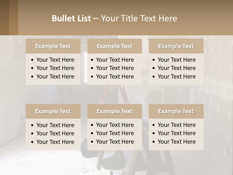 A Room With A Ladder And A Window PowerPoint Template