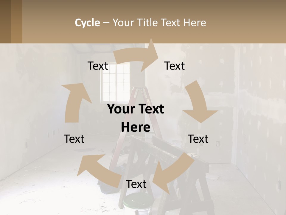A Room With A Ladder And A Window PowerPoint Template