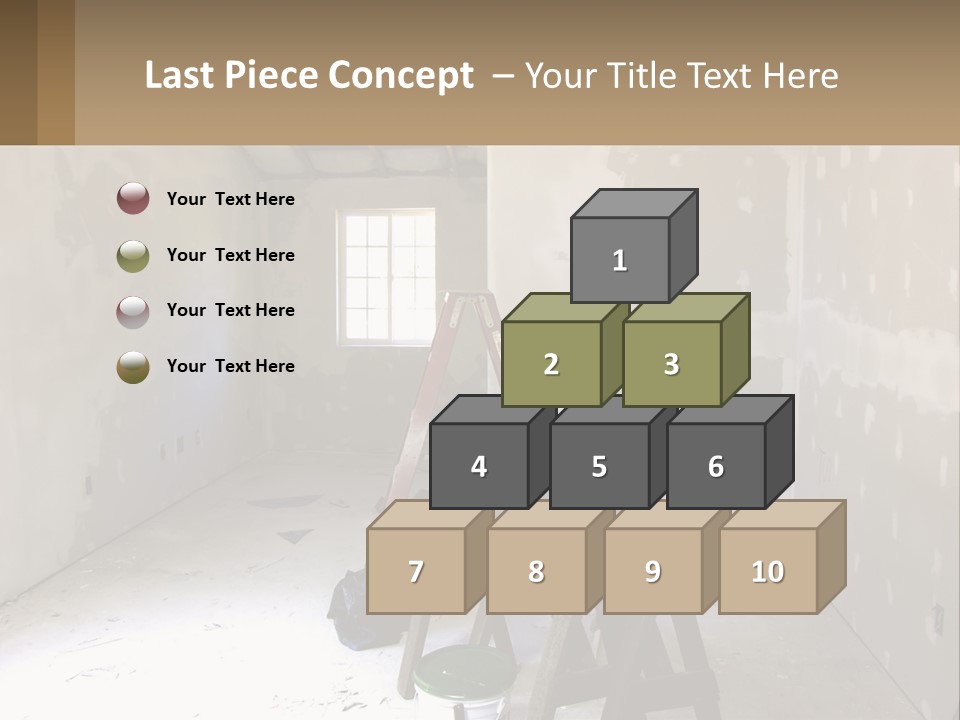 A Room With A Ladder And A Window PowerPoint Template