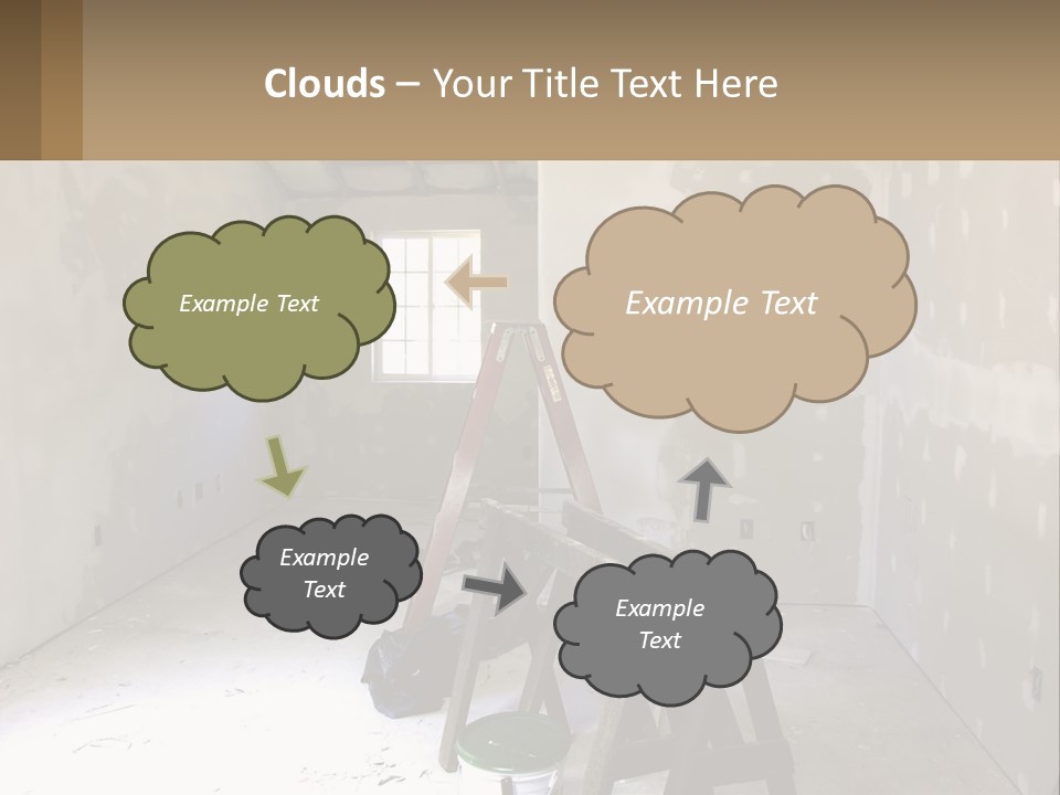 A Room With A Ladder And A Window PowerPoint Template