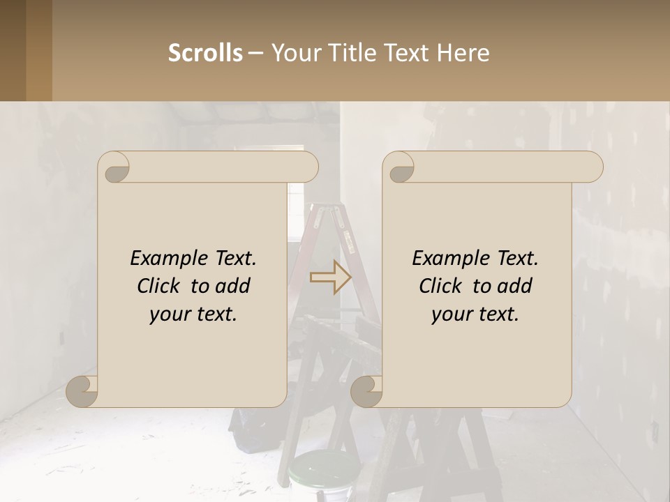 A Room With A Ladder And A Window PowerPoint Template