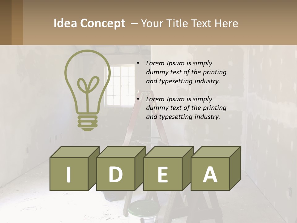 A Room With A Ladder And A Window PowerPoint Template