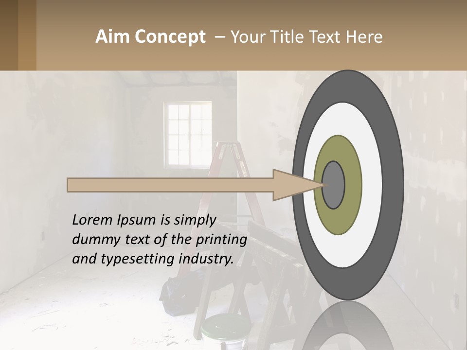 A Room With A Ladder And A Window PowerPoint Template