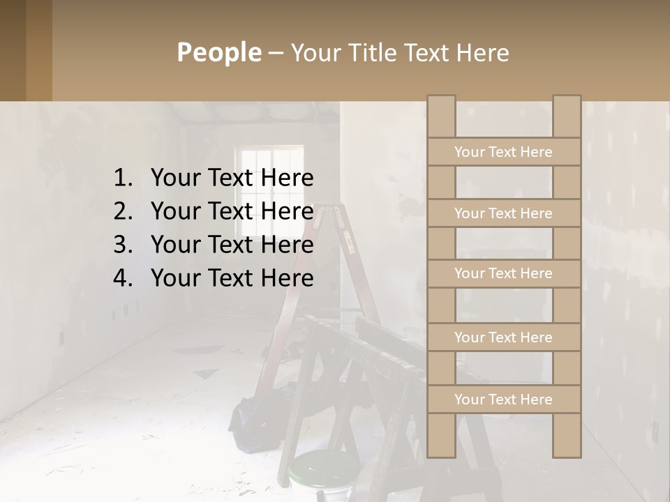 A Room With A Ladder And A Window PowerPoint Template