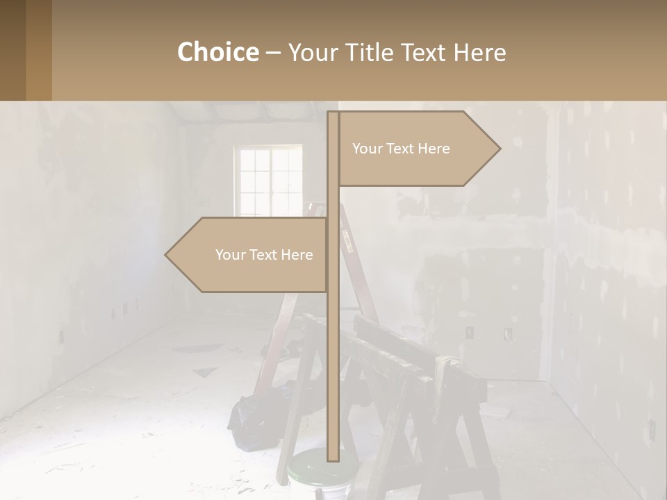 A Room With A Ladder And A Window PowerPoint Template
