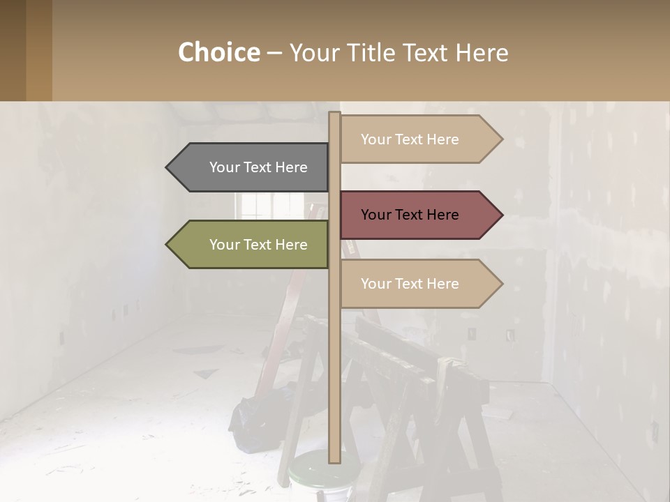 A Room With A Ladder And A Window PowerPoint Template