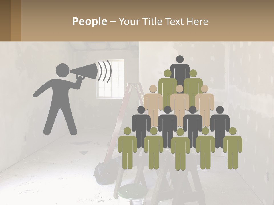 A Room With A Ladder And A Window PowerPoint Template