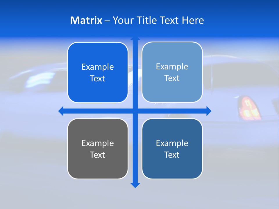 A Blue Car Driving Down A Street At Night PowerPoint Template