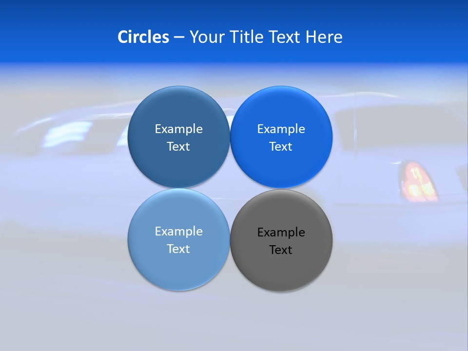 A Blue Car Driving Down A Street At Night PowerPoint Template