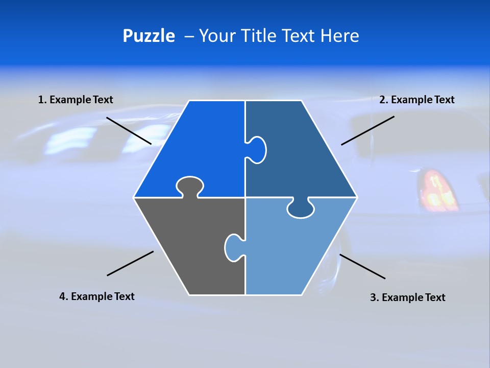 A Blue Car Driving Down A Street At Night PowerPoint Template