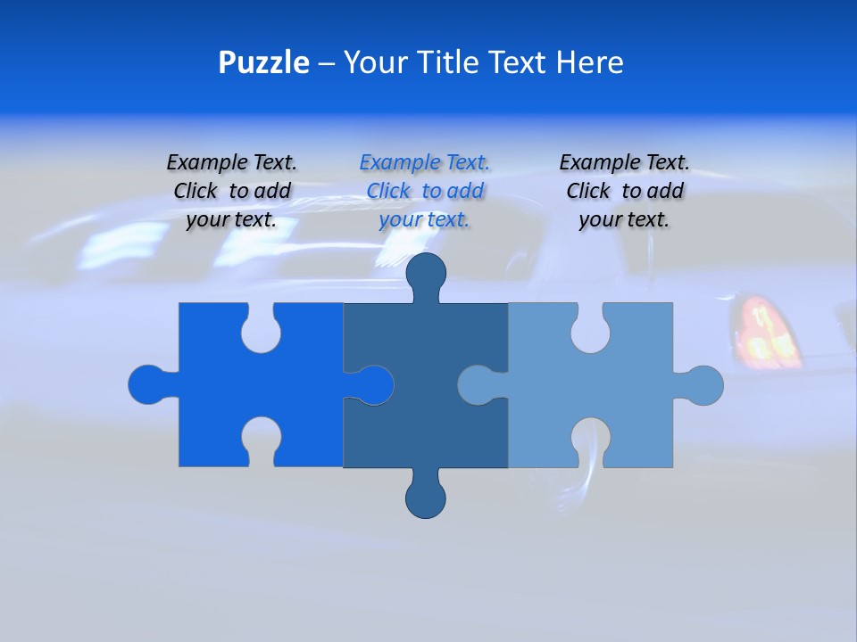 A Blue Car Driving Down A Street At Night PowerPoint Template