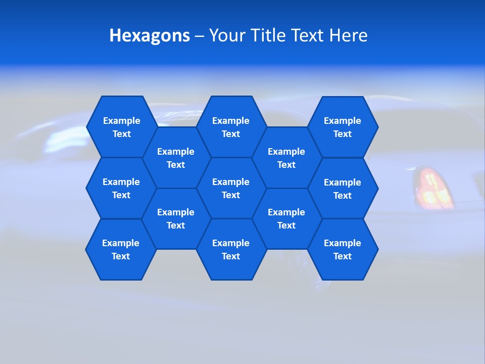 A Blue Car Driving Down A Street At Night PowerPoint Template