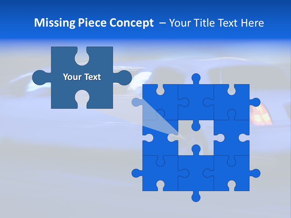 A Blue Car Driving Down A Street At Night PowerPoint Template