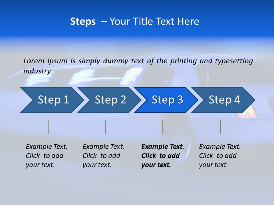 A Blue Car Driving Down A Street At Night PowerPoint Template