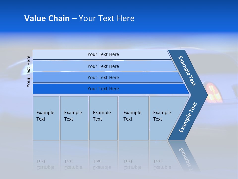 A Blue Car Driving Down A Street At Night PowerPoint Template