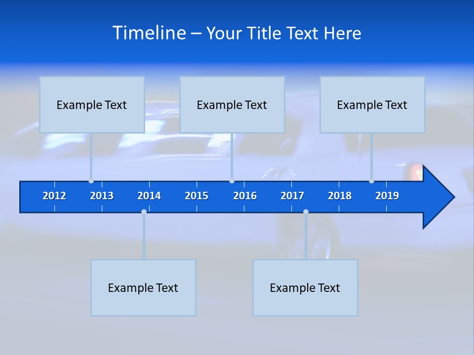 A Blue Car Driving Down A Street At Night PowerPoint Template