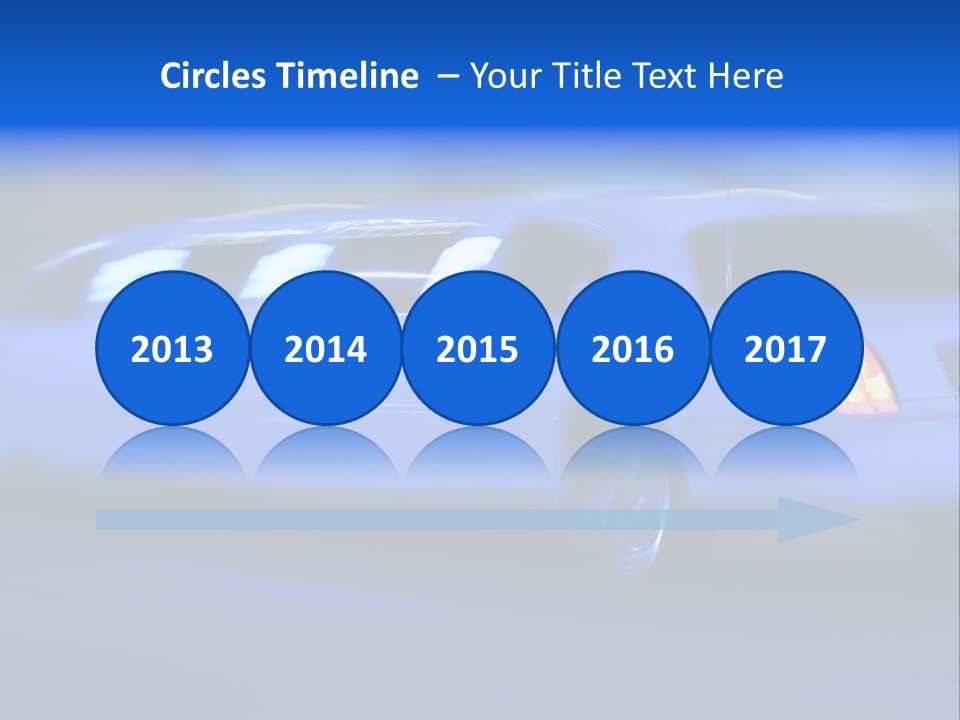 A Blue Car Driving Down A Street At Night PowerPoint Template